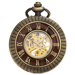 Mens Pocket Watch Skeleton Mechanical Pocket Watch