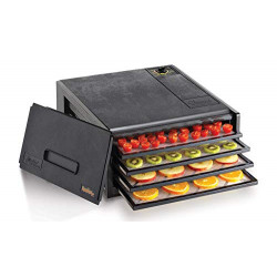 Electric Food Dehydrator with Adjustable Thermostat Accurate Temperature Control Faster & Efficient Drying, 4-Tray, Black