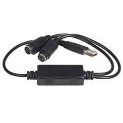 USB to PS/2 Adapter for Keyboard and Mouse