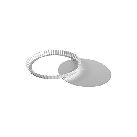 Removable Bottom Fluted Tart Pan, 11 x 1 Inch, Silver