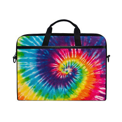 Laptop Sleeve Case, Abstract Swirl Tie Dye Rainbow 14-14.5 inch
