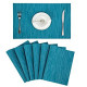 Set of 6 Crossweave Woven Vinyl Placemats