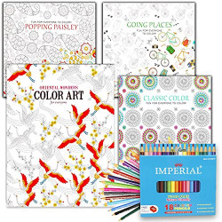 Colored Pencils Kit (Over 120 Stress Relieving Patterns)