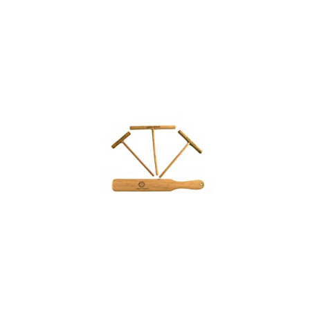 4-Piece Natural Beechwood Crepe Spreader & Spatula Set