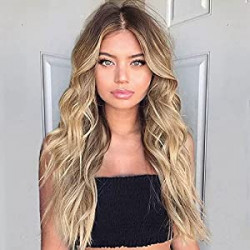 Long Wavy Wig Ombre Blonde Wigs