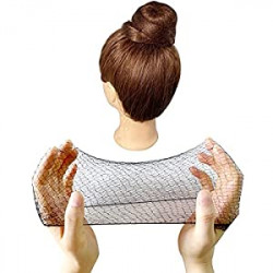 50PCS Hair Nets Invisible Elastic Edge Mesh Bun Hair Nets for Ballet Dance 20" Black