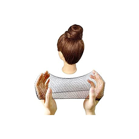 50PCS Hair Nets Invisible Elastic Edge Mesh Bun Hair Nets for Ballet Dance 20" Black