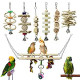 7 Packs Bird Parrot Toys Natural Wood Chewing Toy Bird