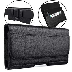 Belt Clip ID Card Holder Pouch Cover Fits Phone with Other Case on-Black