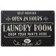 Open 24 Hours Laundry Room Vintage Retro Metal