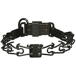 Black Stainless Steel 16" Prong Collar, One Size