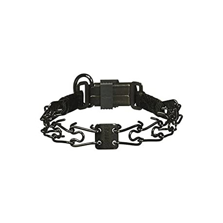 Black Stainless Steel 16" Prong Collar, One Size