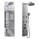 Stainless Steel Shower Panels System with 8-inch Rainfall Shower, 6 Body Jets and 5-Setting Handheld Shower Wand