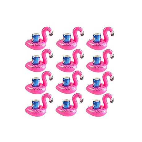 Flamingo Inflatable Drink Holder Float Coaster 12-Pack
