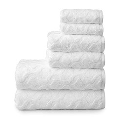 6 Piece Towel Set | White | Textured