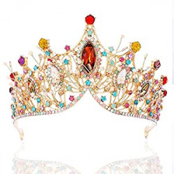Tiaras Gold Rhinestone Queen Crown