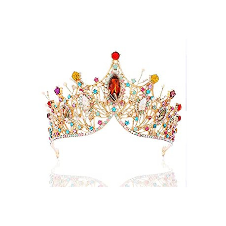 Tiaras Gold Rhinestone Queen Crown