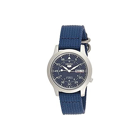 Men's SNK807 SEIKO 5 Automatic Stainless Steel Watch with Blue Canvas Band