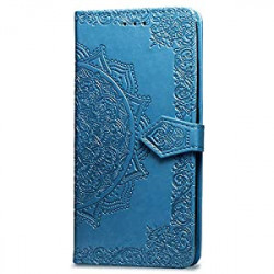 iPhone X Wallet Case Blue Mandala