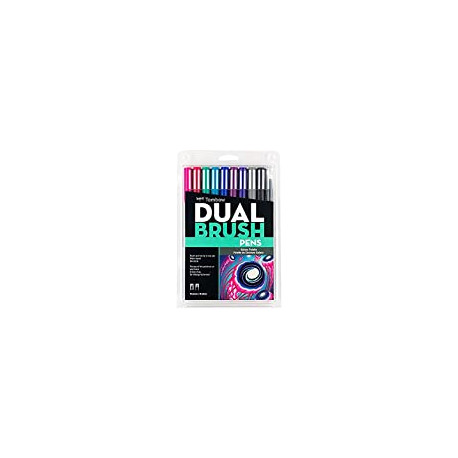 Tombow 56188 Dual Brush Pen Art Markers, Galaxy, 10-Pack