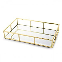 Gold Mirror Tray, Glass Metal Perfume