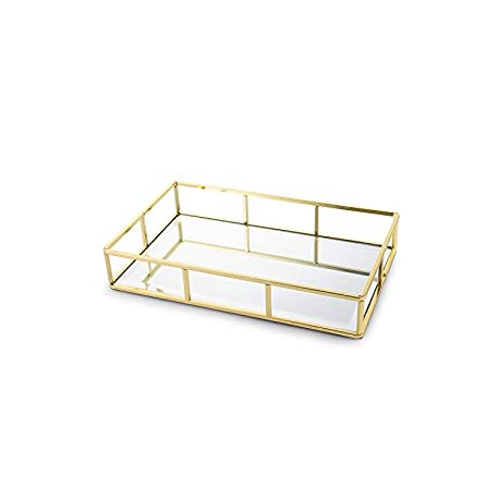 Gold Mirror Tray, Glass Metal Perfume