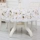 Pack 5 of Wipeable Tablecloth for Luau White+Gold Floral 60 Inch