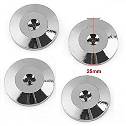 4PCS Silver Speaker Isolation Spikes Floor Protectors Shoes Mats 5x25mm 24K