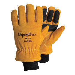 Pack 5 pair of 0419RGLDLAR Leather Gloves,Gold,L,PR