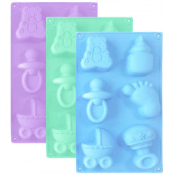 3 Pack Baby Shower Party Silicone Mold