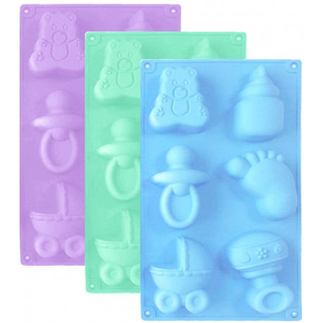 3 Pack Baby Shower Party Silicone Mold