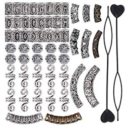 54 Pieces Hair Tube Beads Dreadlocks Beads Hair Tube