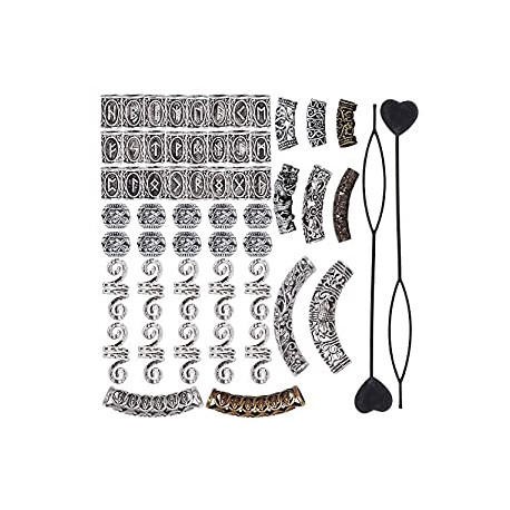 54 Pieces Hair Tube Beads Dreadlocks Beads Hair Tube