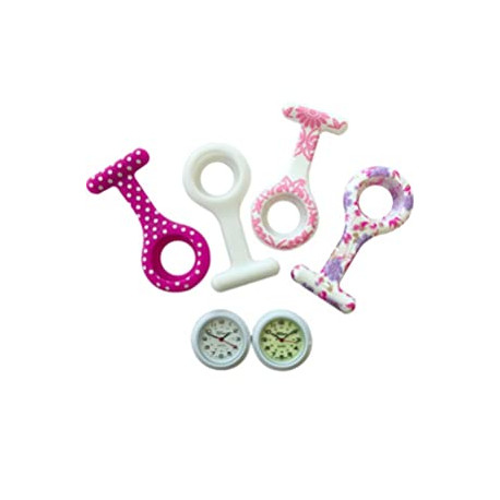 Unisex Nurses Lapel Watch Silicone (Infection Control) - Pretty Pink Collection