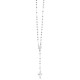 3mm Rosary Bead Virgin Mary Cross Necklace