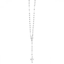 3mm Rosary Bead Virgin Mary Cross Necklace