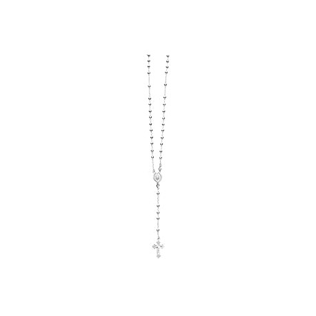 3mm Rosary Bead Virgin Mary Cross Necklace