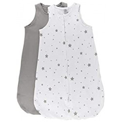 Baby Sleep Bag Grey Stars 2 Pack (6-12 Months)