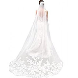 1T Bride Wedding Veil 118' Long Cathedral Length