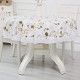 Pack 4 of Proof Wipeable Tablecloth for Luau White+Gold Floral 60 Inch