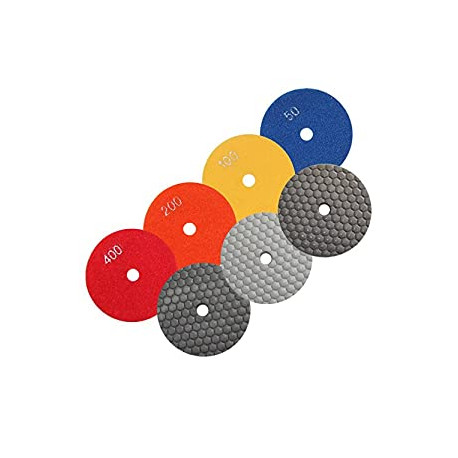 7 Pcs for Concrete Marble Stone Polish,7 Pads Mix 50 to 3000 Grit