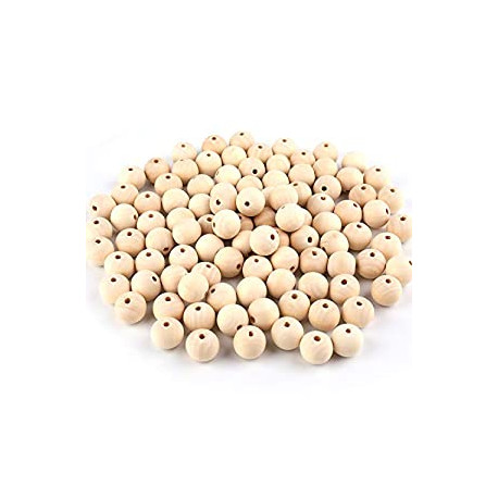 300 Pieces 16mm Natural Wood Beads