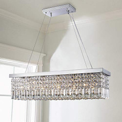 5 Light Crystal Chandelier Light Fixture, Modern Chandelier in Raindrop Chandelier Design