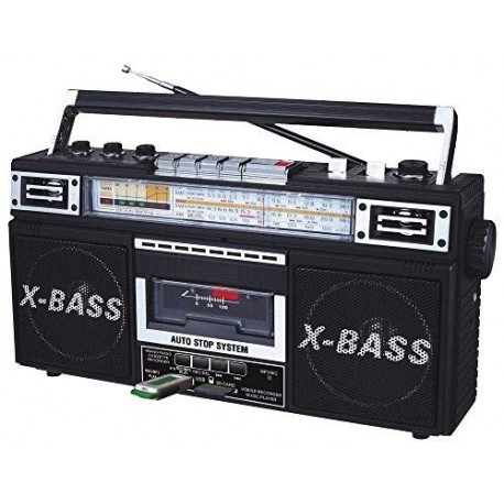 QFX J-22UBK ReRun X Radio and Cassette to MP3 Converter - Black