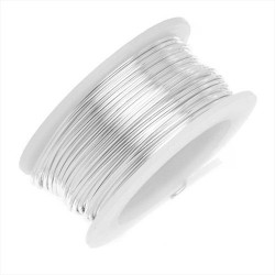 32 Gauge, Tarnish Resistant Silver Color, 30 yd (27.3 m) Craft Wire, 20 mm, 27.4 m
