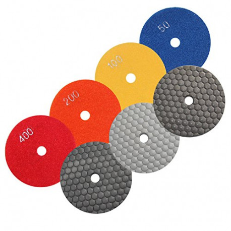 Granite Diamond Polishing 4 Inch Dry Pads 7 Pcs
