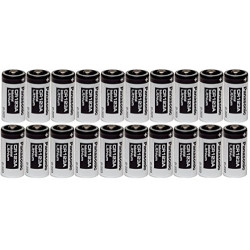 Pack 20 of Panasonic 20 CR123A 123A Industrial 3V Lithium Batteries