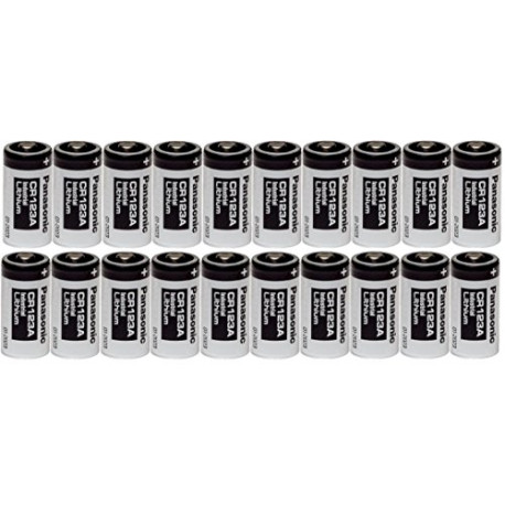 Pack 20 of Panasonic 20 CR123A 123A Industrial 3V Lithium Batteries