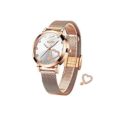 Minimalist Rose Gold Mesh Bracelet Watch