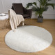 Rug for Teen's Bedroom Living Room Home Decor Big Circular Floor Carpet 4'x4' Ivory